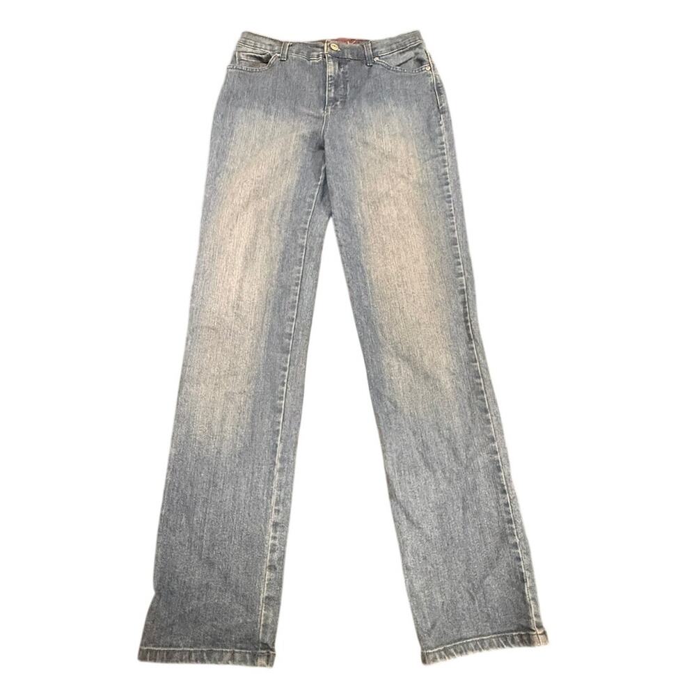 Gloria Vanderbilt Women's Blue Amanda Classic High Rise Straight Jeans Size 6M
